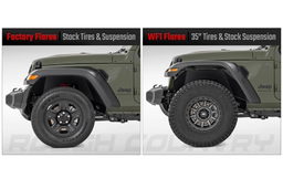 WF1 Fender Flares for Jeep Gladiator (2020-2025), view 2, Rough Country A-J02022
