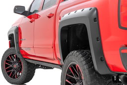 Pocket Fender Flares for Chevy Silverado 1500 (2014–2018) shown installed, Rough Country F-C11413A