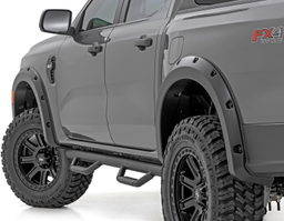 Riveted Pocket Flares for Ford Ranger (2024-2025) shown installed, Rough Country F-F12401-G1
