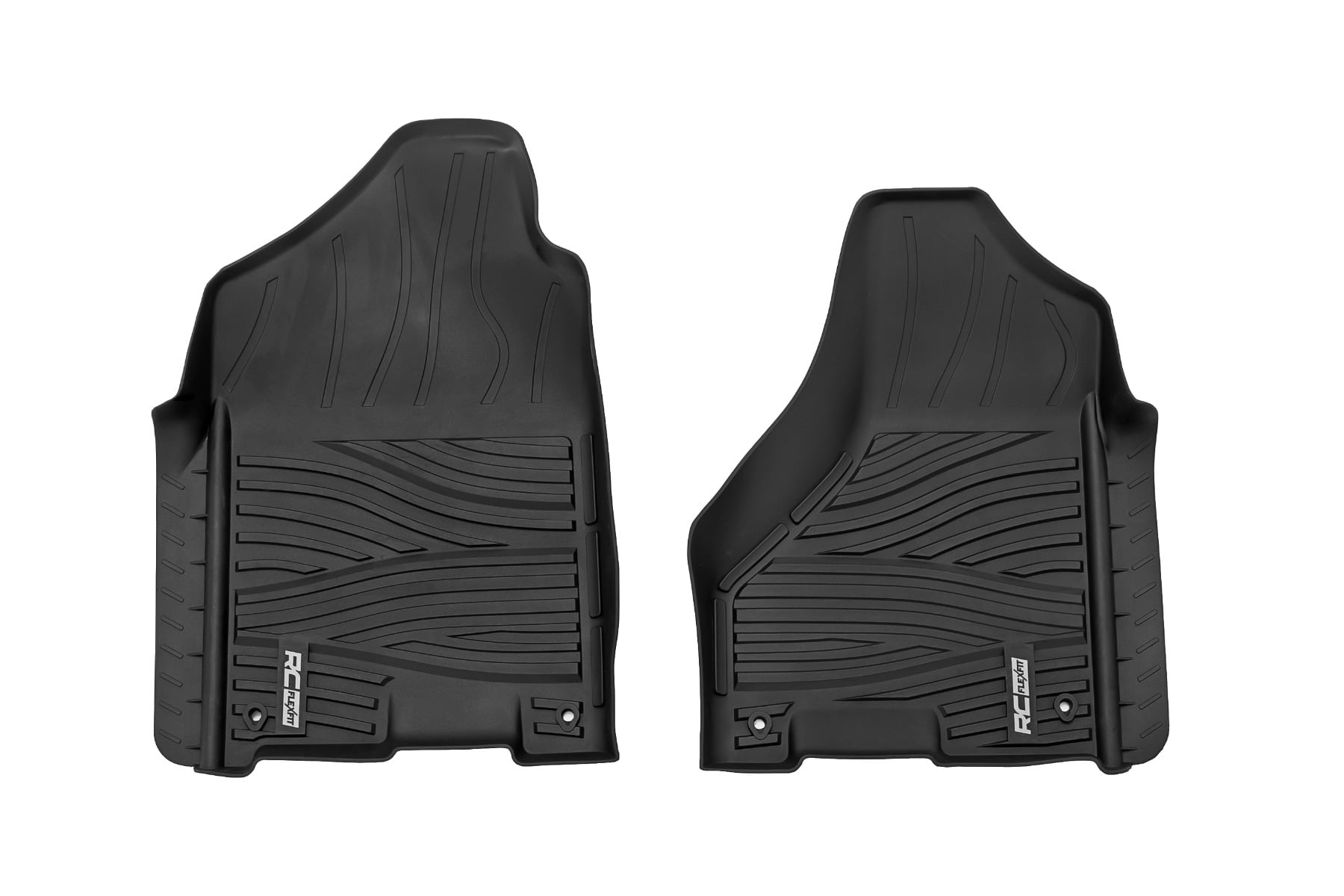 Rough Country Flex-Fit Front Floor Mats for 2012–2018 Ram 1500 Crew Cab