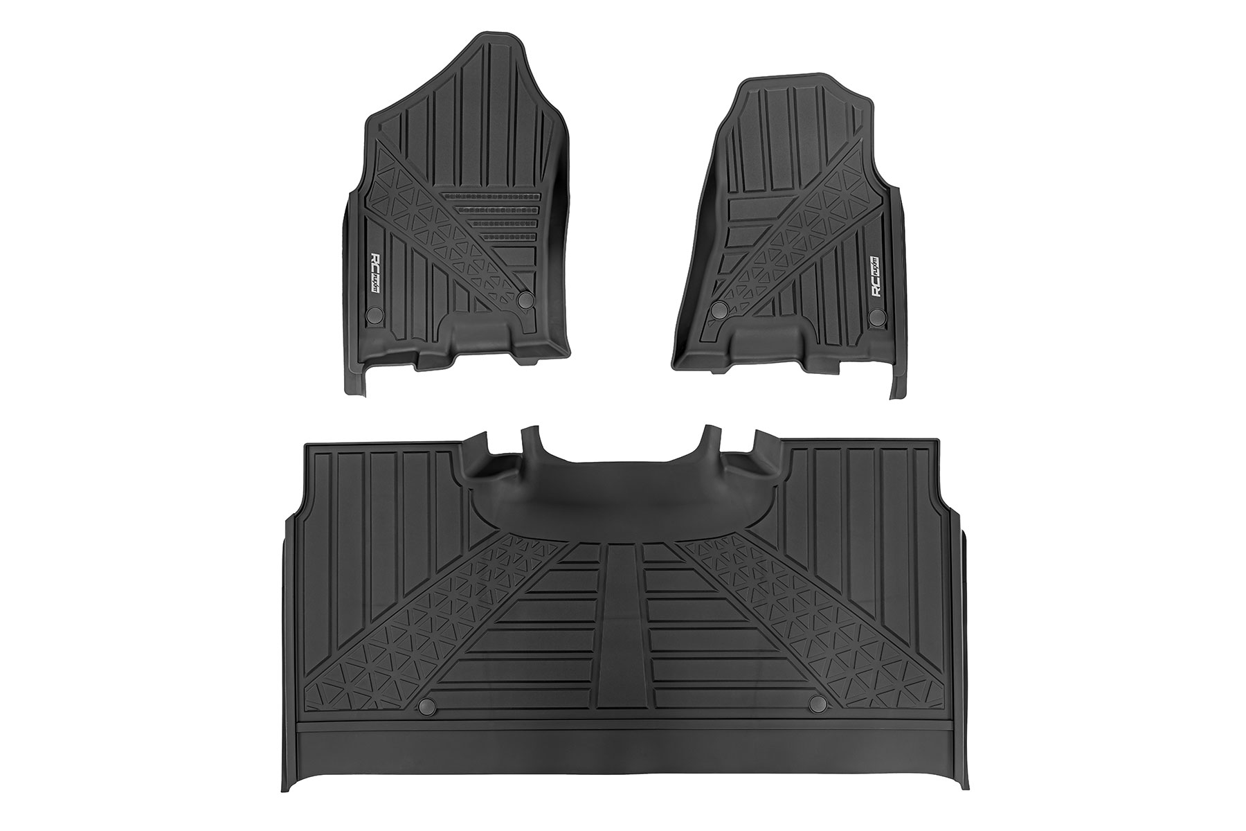 Rough Country Flex-Fit Floor Mat Set for 2019–2024 Ram 1500 Crew Cab