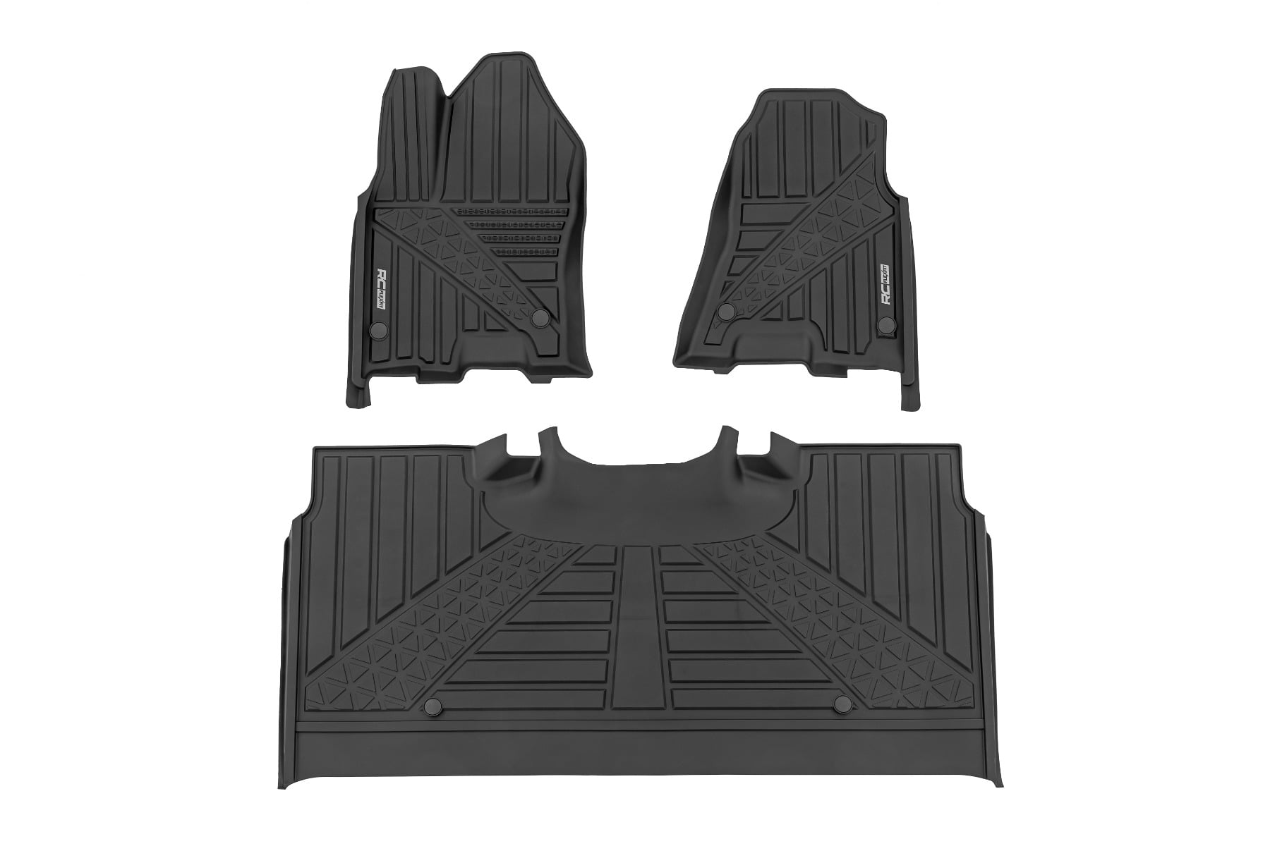 Rough Country Flex-Fit Floor Mat Set for 2025 Ram 1500 Crew Cab