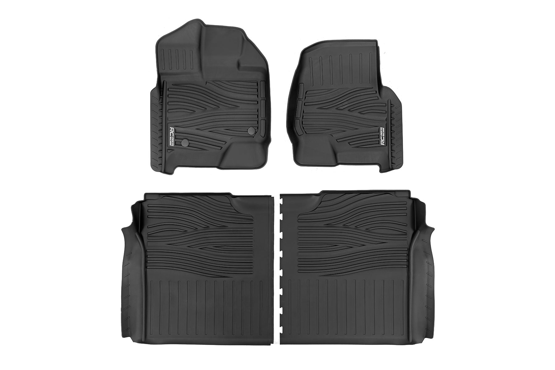Rough Country Flex-Fit Floor Mat Set for Ford F-150