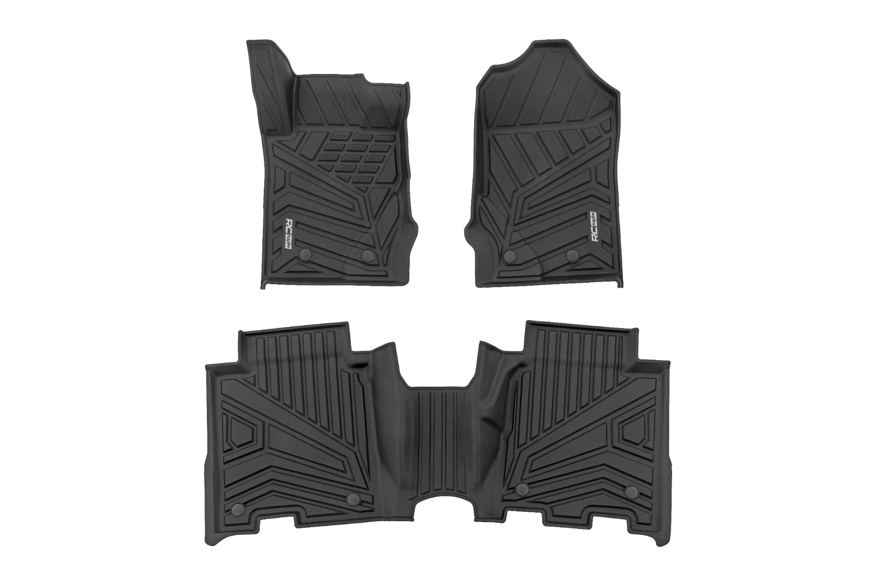 Rough Country Flex-Fit Floor Mat Set for 2021–2025 Ford Bronco Four-Door