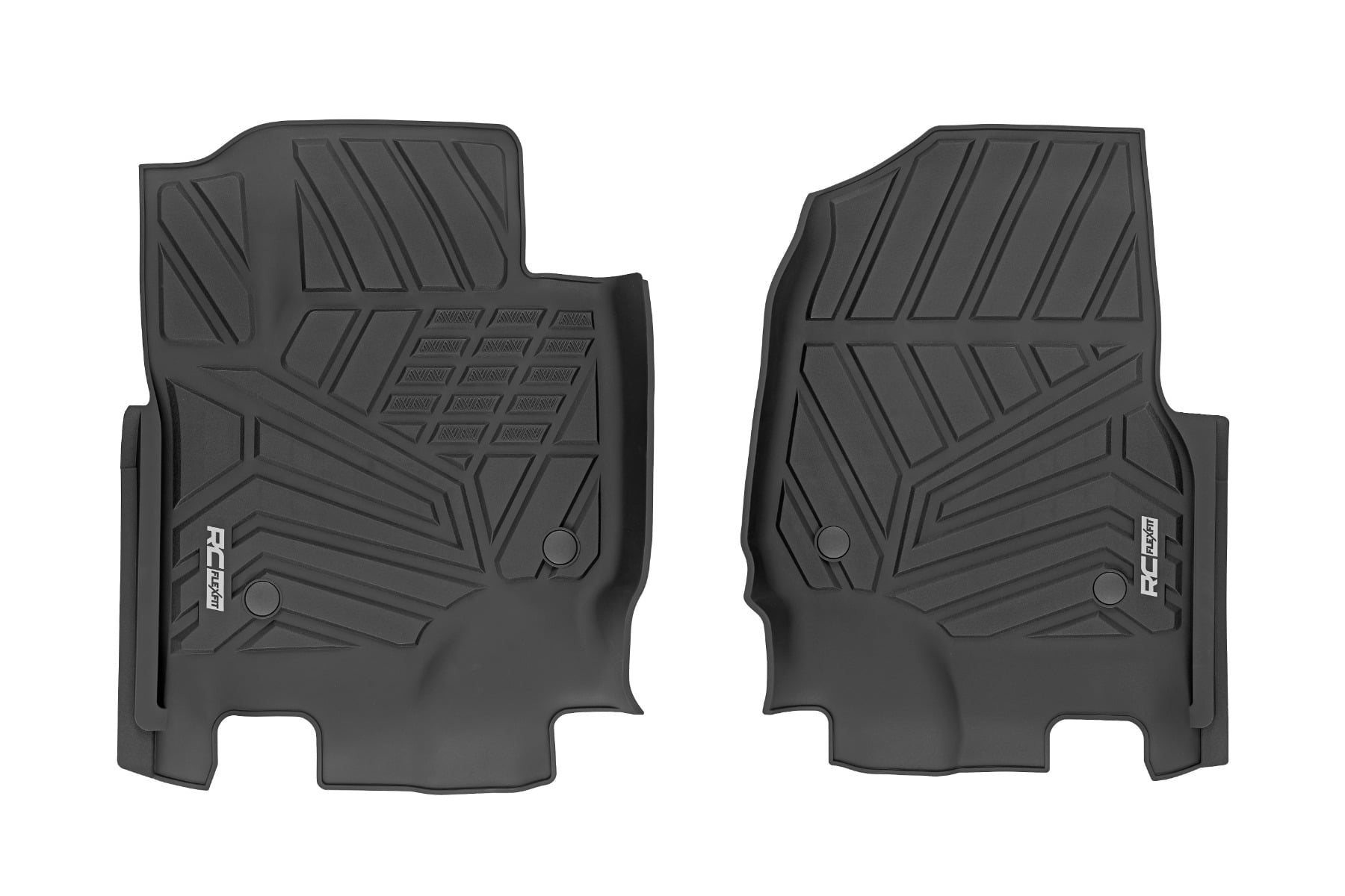 Rough Country Flex-Fit Front Floor Mats for 2017–2025 Ford F-250 and F-350