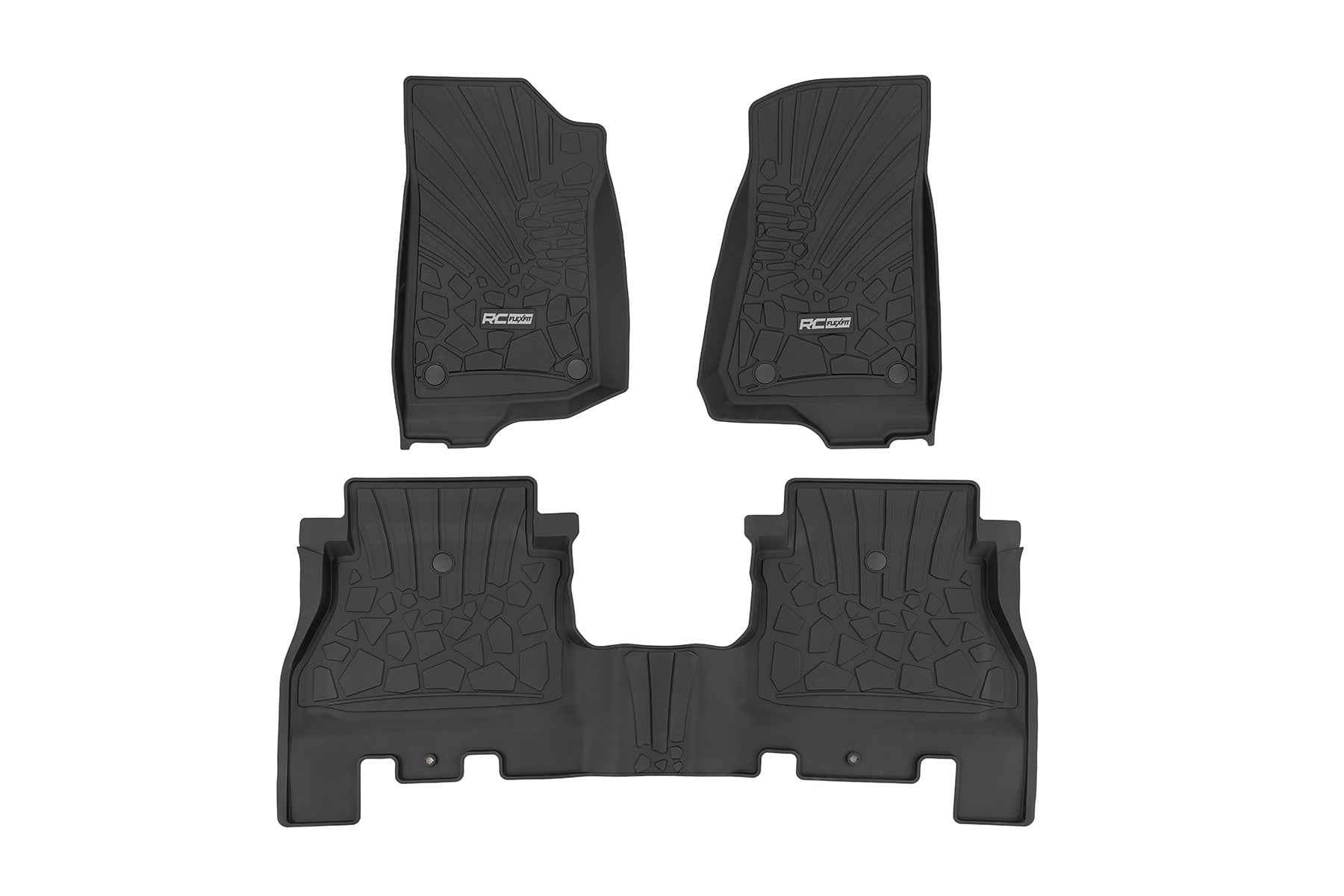 Rough Country Flex-Fit Front and Rear Floor Mats for Jeep Wrangler 4-Door