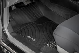 Flex-Fit Front and Rear Floor Mats for Toyota Tacoma (2012-2015) shown installed, Rough Country FF-71213