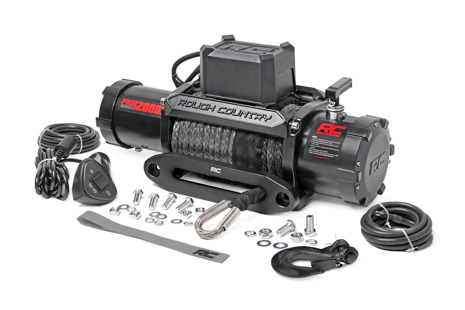 Rough Country 12,000-Lb Pro Series Winch with Synthetic Rope