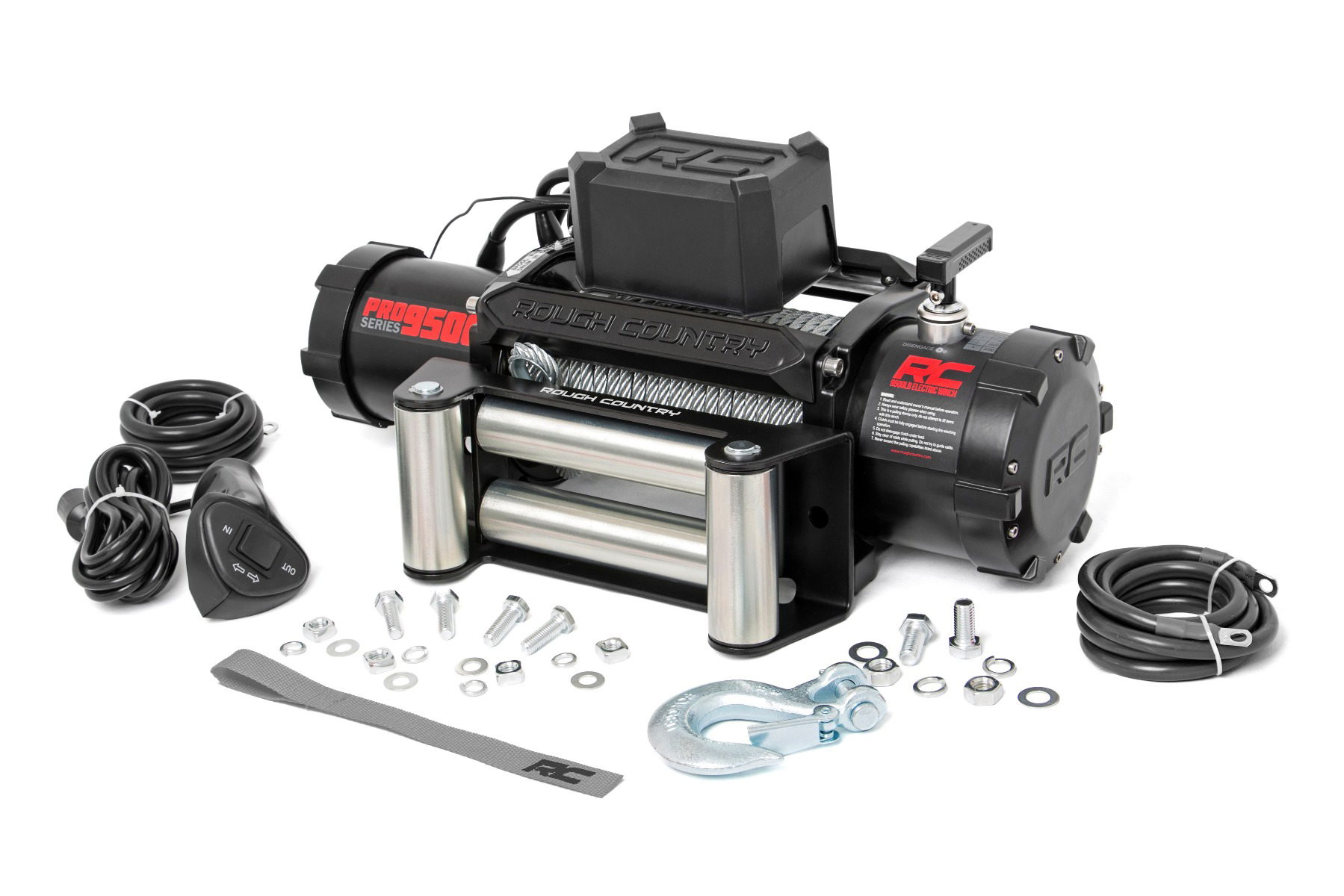 Rough Country 9500-lb Pro Series Winch with 4-Way Roller Fairlead