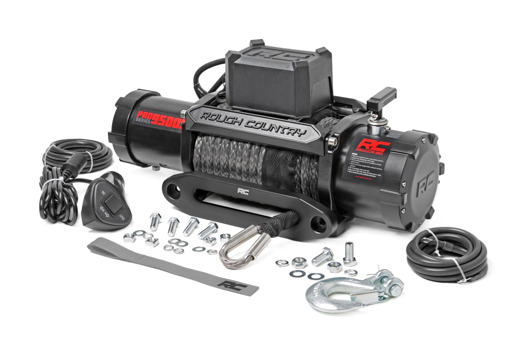Rough Country 9500-lb Pro Series Winch with Synthetic Rope