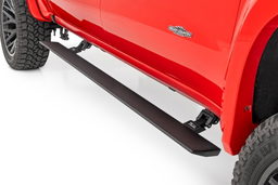 Power Running Boards for 2014–2019 Silverado & Sierra Crew Cab shown installed, Rough Country PSR51518