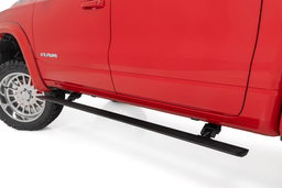 Power Running Boards for Ram 1500 Crew Cab (2019-2025) shown installed, Rough Country PSR61920