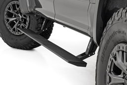 6-Inch Power Running Boards for F-150 Crew Cab shown installed, Rough Country PSR71520