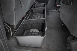 Under-Seat Storage Organizer for Extended Cab Trucks shown installed, Rough Country RC09021