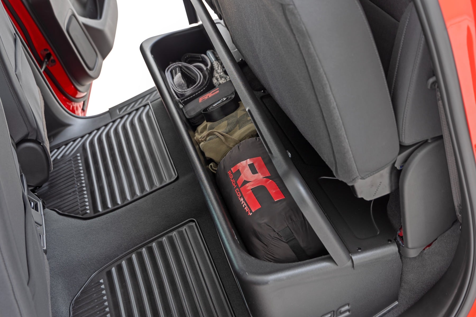 Rough Country Under Seat Storage with Locking Lid for Silverado and Sierra
