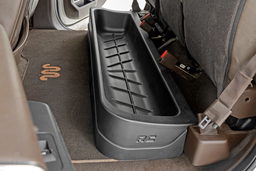 Under-Seat Storage Box for Crew Cab Ford Trucks shown installed, Rough Country RC09281A