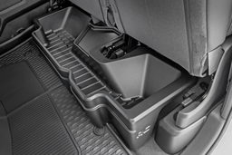 Under-Seat Storage Box for Ram 1500 Crew Cab (2019–2025) shown installed, Rough Country RC09421A