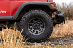Gray Steel Wheel with 10-Slot D-Window Face, view 3 — Rough Country RC158545G