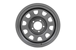 Gray Steel Wheel with 10-Slot D-Window Face, view 6 — Rough Country RC158545G