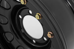 Black Steel Wheel with Simulated Beadlock Styling, view 3 — Rough Country RC158545SL