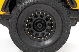 Black Steel Wheel with Simulated Beadlock Styling, view 5 — Rough Country RC158545SL