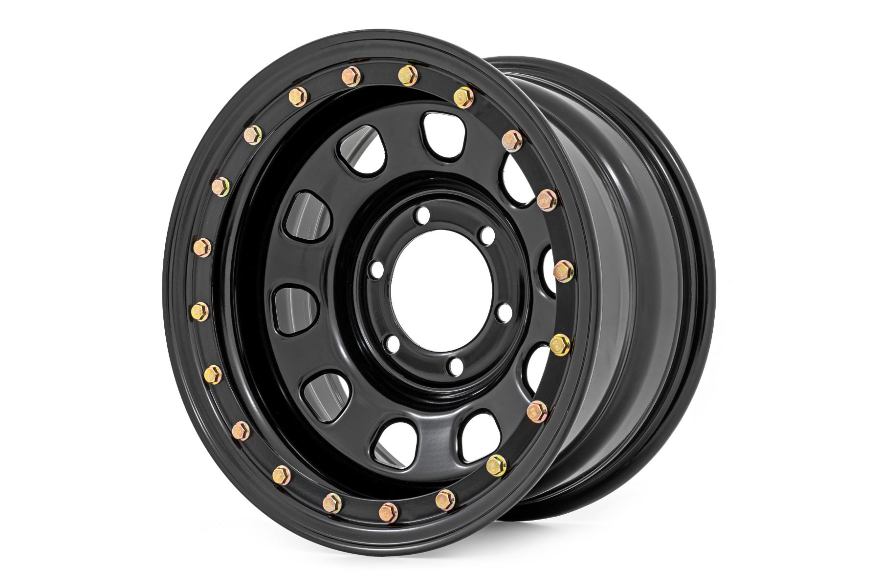 Black Steel Wheel with Simulated Beadlock Styling — Rough Country RC158545SL