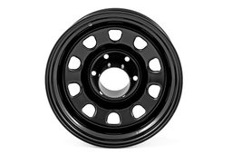 Heavy-Duty Gloss Black Steel Wheel, 10-Slot D-Window, view 2 — Rough Country RC51-6881