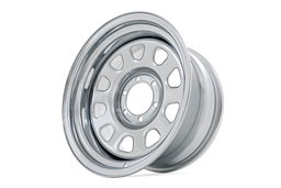 Chrome 10-Slot D-Window Steel Wheel — Part RC51-6883C, view 2, Rough Country