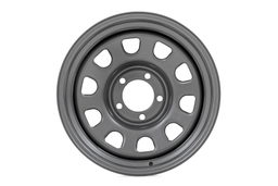 Steel Wheel in Gray, 10-Slot D-Window, view 2 — Rough Country RC51-6883G