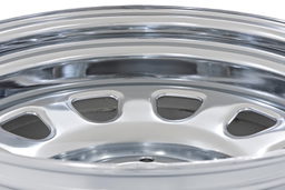 Chrome Steel Wheel, 10-Slot D-Window Design, view 4, Rough Country RC51-7655C