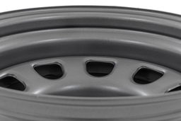 Gray Finish 10-Slot D-Window Steel Wheel, view 4, Rough Country RC51-7655G