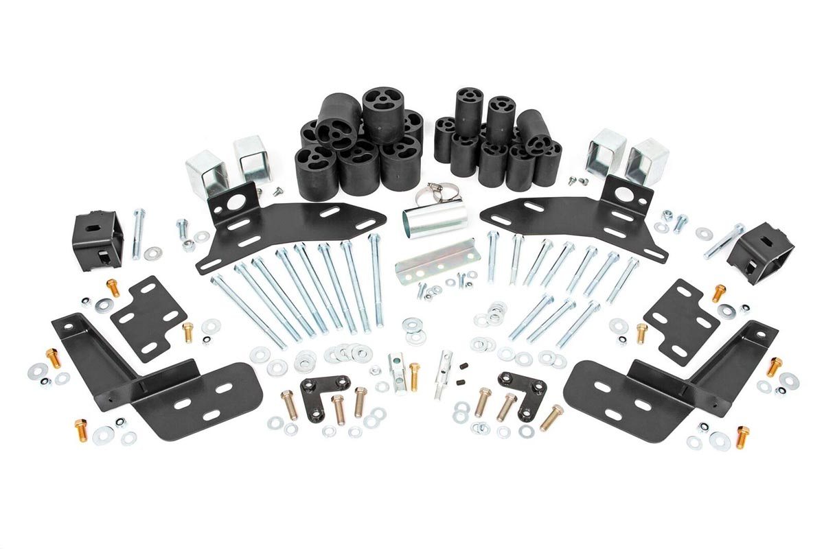 Body Lift Kit with Bumper Relocation Brackets, Rough Country RC703