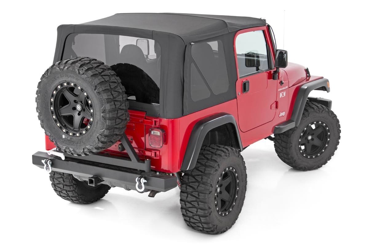Rough Country Soft Top in Black Denim for Jeep Wrangler