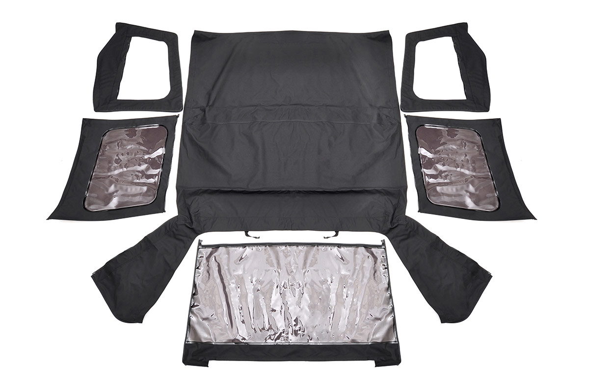Soft Top in Black Denim for Jeep Wrangler (1987-1995) — Rough Country RC84050.35