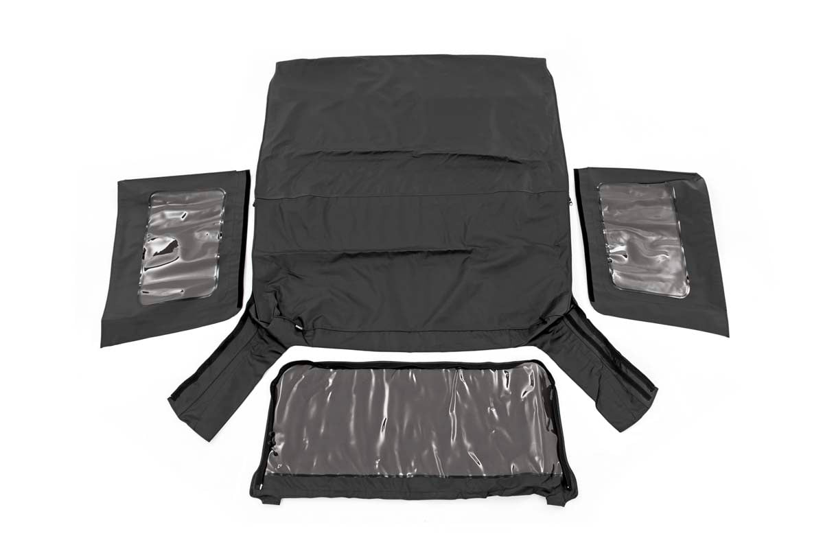 Soft Top in Black Denim for Jeep Wrangler 2-Door (2010-2017) — Rough Country RC85460.35