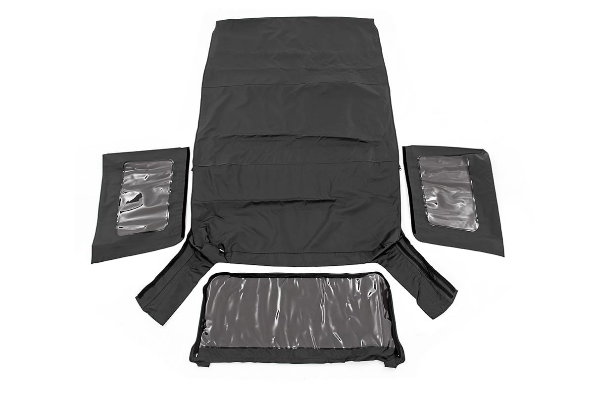 Soft Top in Black Denim for Jeep Wrangler 4-Door (2010-2017) — Rough Country RC85570.35