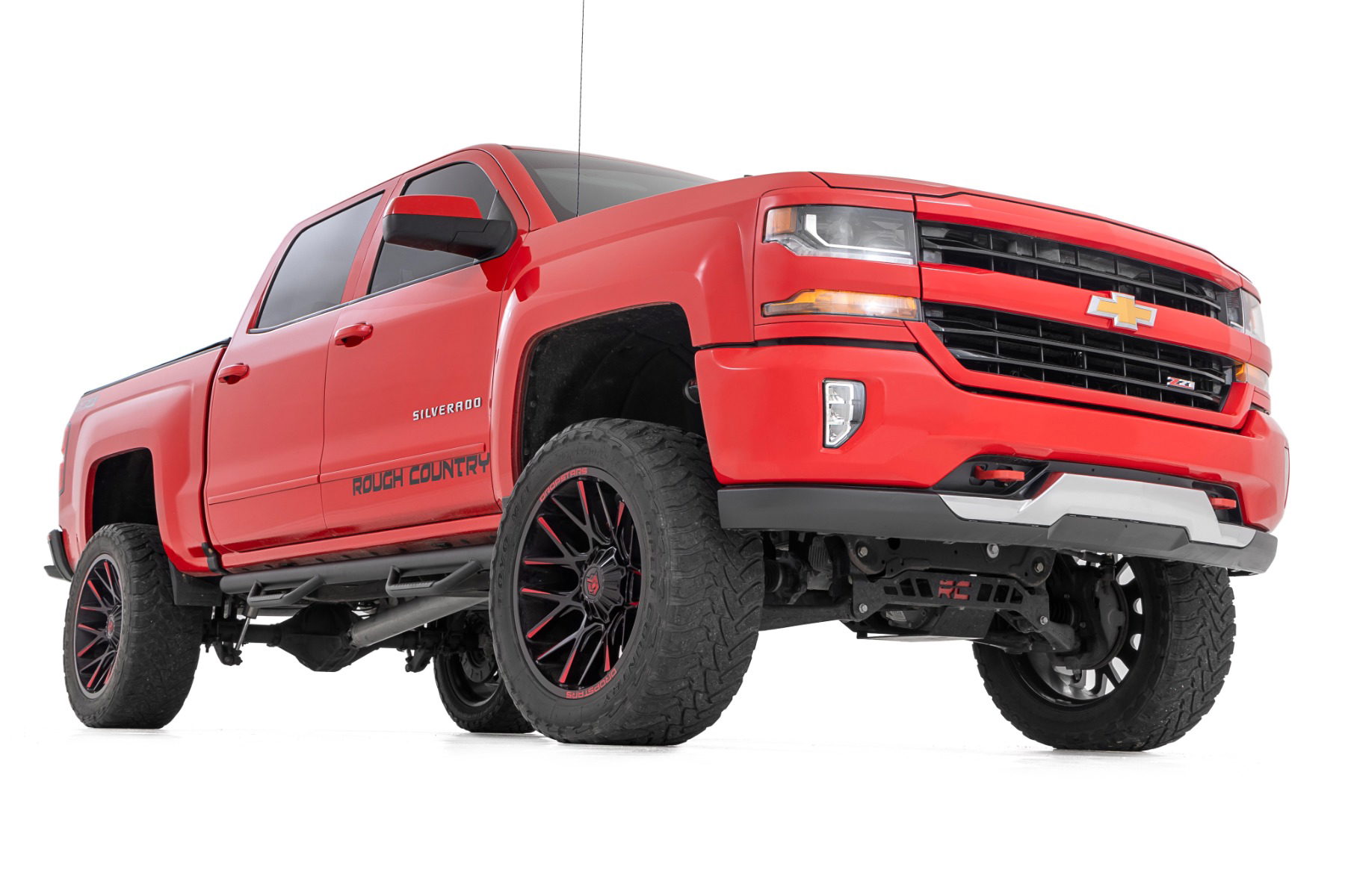 Drop Step Nerf Steps for Silverado 1500 & Sierra 1500 (2014–2019), Rough Country RCC1489QCB