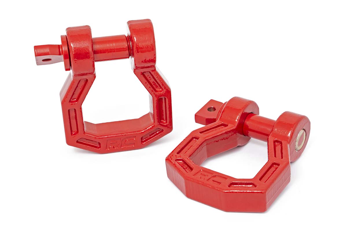 Rough Country Forged D-Ring Shackles with Red Pin