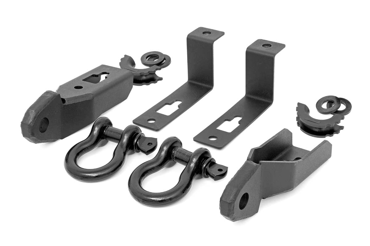 Rough Country Tow Hook Shackle Mount Kit with D-Rings for 2019–2023 Ford Ranger