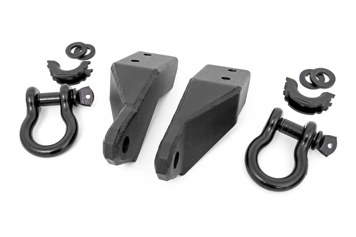 Rough Country Tow Hook D-Ring Kit with Bull Bar Support, 2007-2021 Tundra