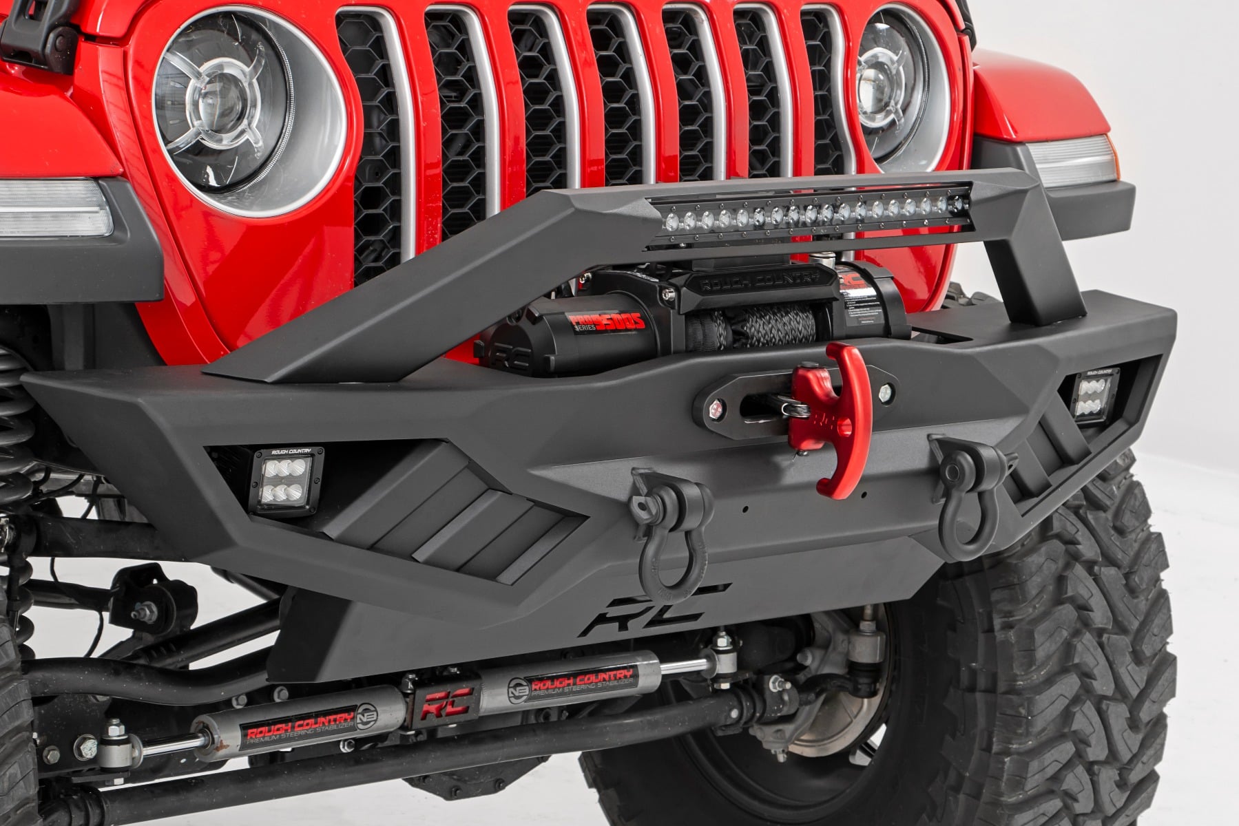 Multi-Function Winch Cleat, Anodized Red 6061 Aluminum, Rough Country RS175R