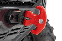 UTV Multi-Function Winch Cleat, Anodized Red shown installed, Rough Country RS177R