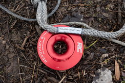 4-Inch Winch Recovery Ring in Red Anodized 6160 Aluminum, view 3, Rough Country RS183