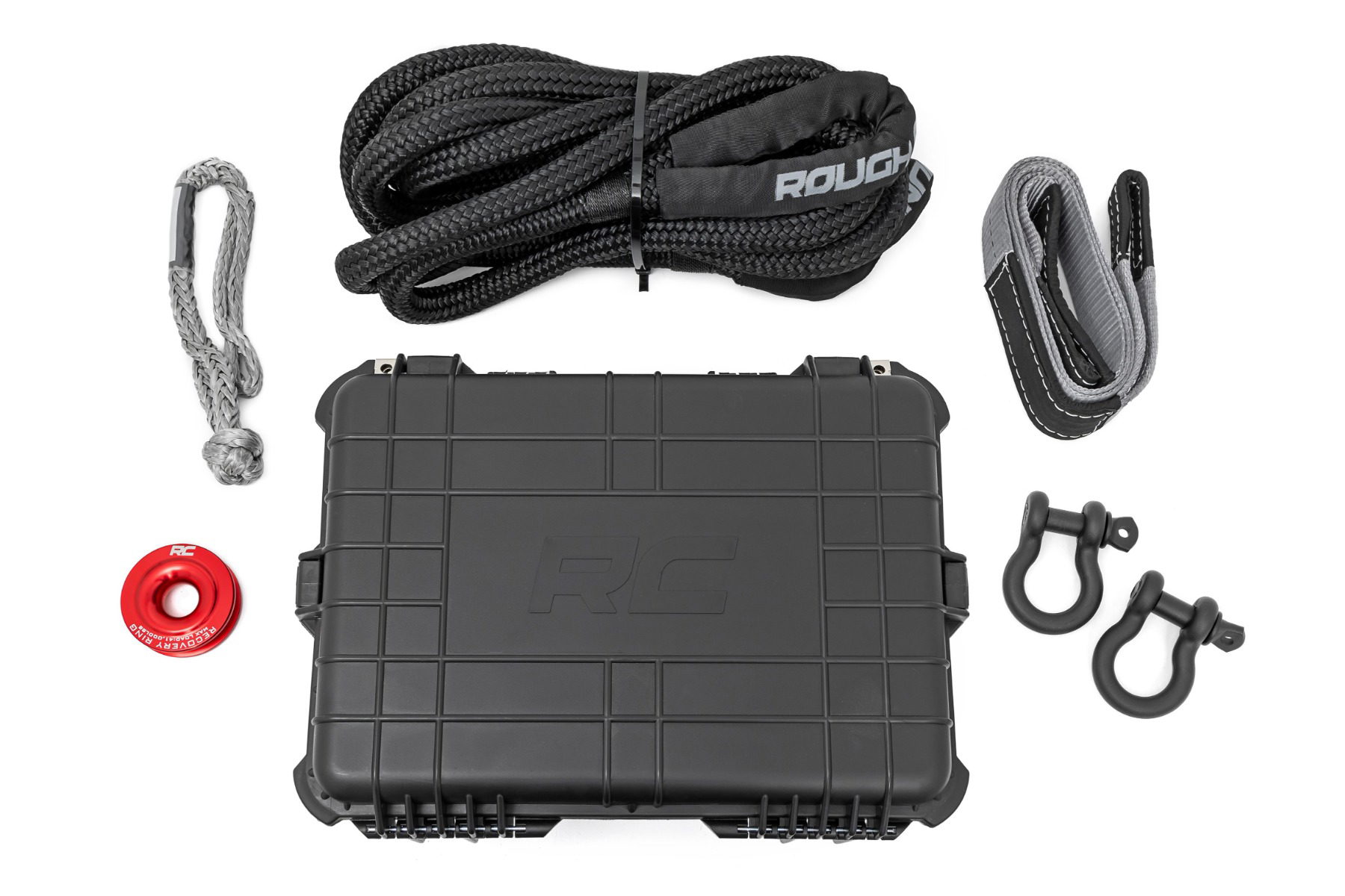 Rough Country Synthetic-Line Winch Recovery Kit with 30ft Rope