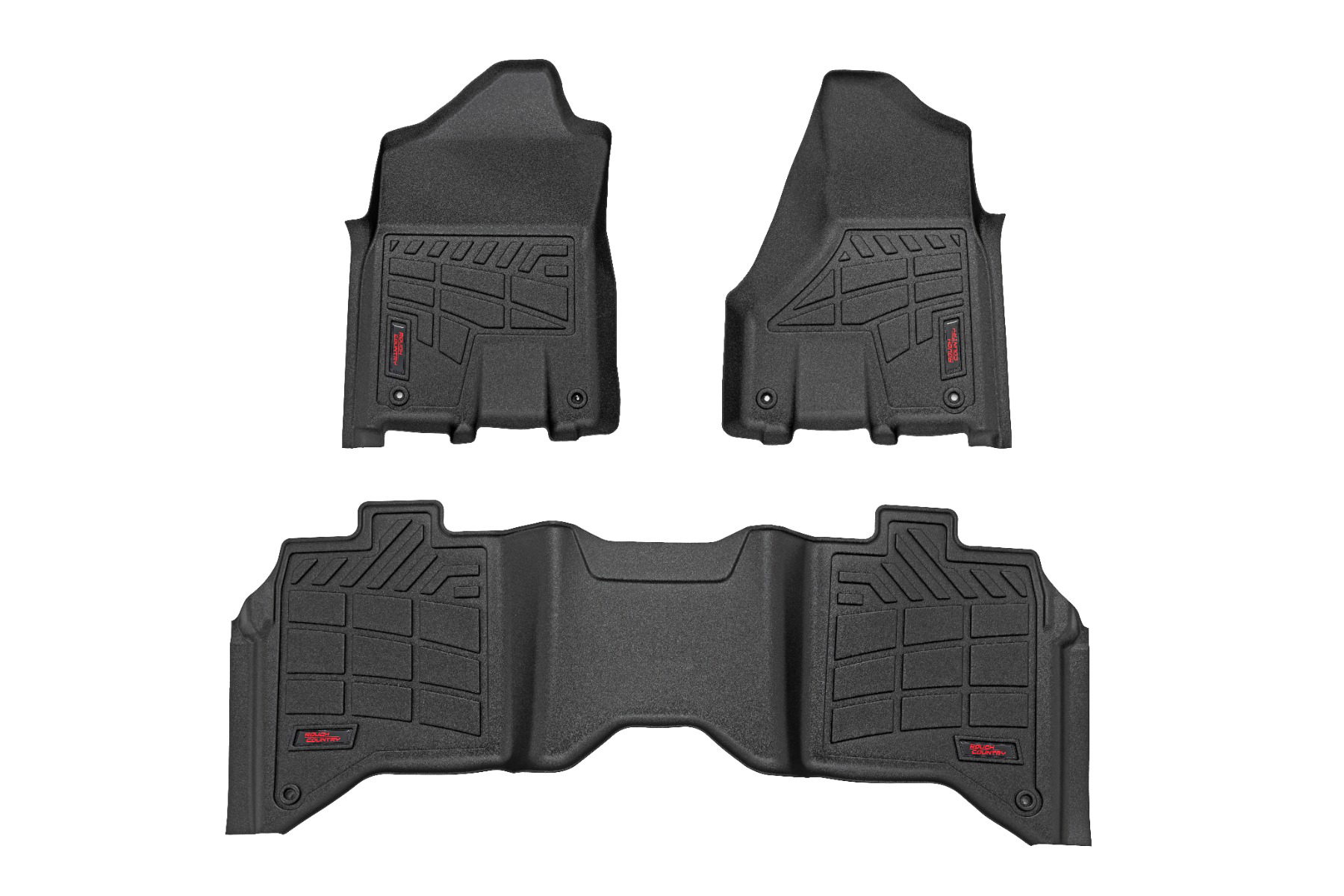 Rough Country Sure-Fit Floor Mats for 2019-2025 Ram 2500 & 3500 Crew Cab