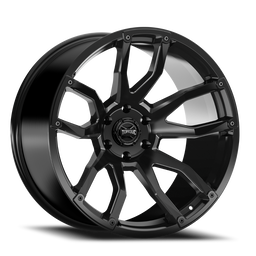 Torque Impact Wheel in Satin Black, view 2, Rough Country TW403C-2090980400