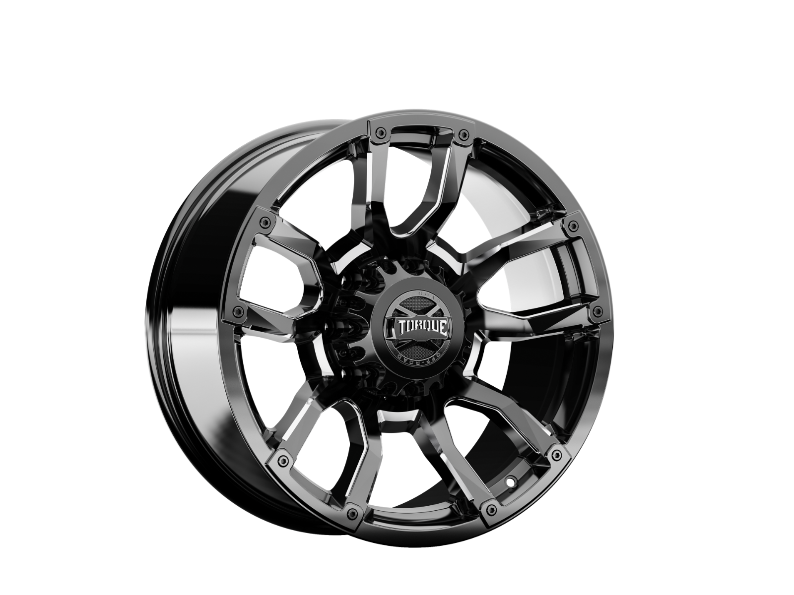 Rough Country Torque Impact Wheel — Gloss Black with Milled Accents