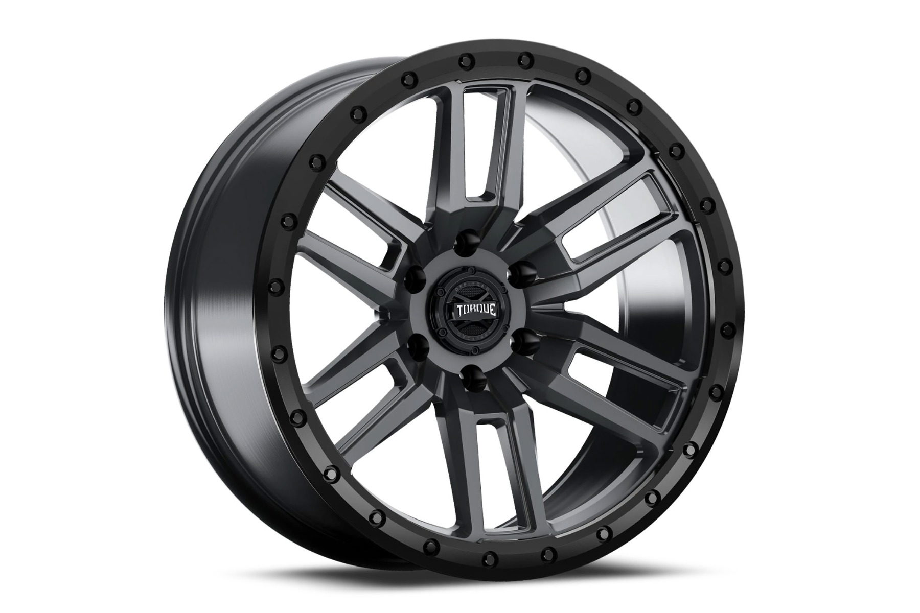 Rough Country Torque Pritchett Wheel — Anthracite with Black Lip