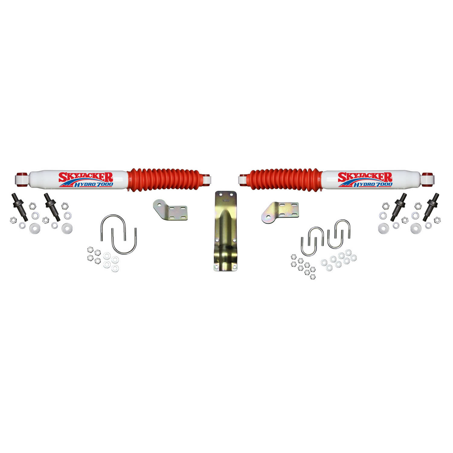 Skyjacker Dual Steering Stabilizer for Ford Super Duty, White, 4-8.5 in.