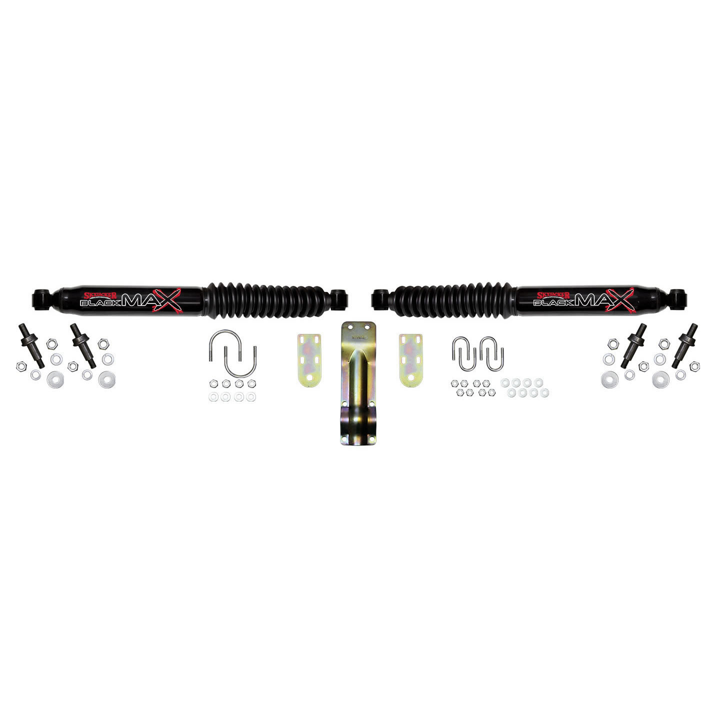 Skyjacker Dual Steering Stabilizer Kit, Black with Black Boot